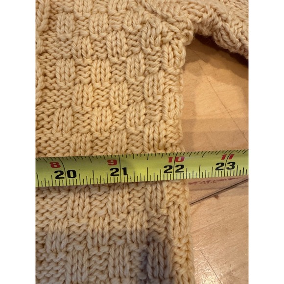 Aran Crafts Cardigan Large Ireland Cable Knit Merino Wool Zip Hooded Jacket - Picture 10 of 11